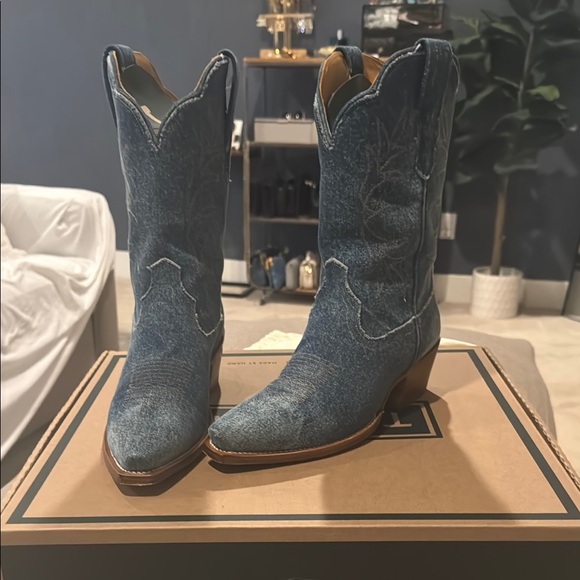 Blue Western Cowboy Boots - Picture 2 of 5